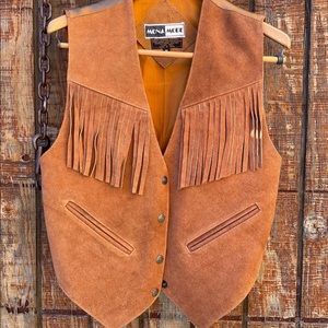 Vintage Leather Fringe Vest